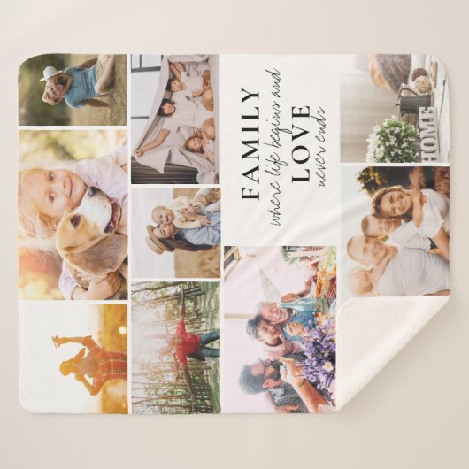 Liebe für individuelle Kunden FotoCollage Moderne Sherpadecke (Vorderseite (Horizontal))