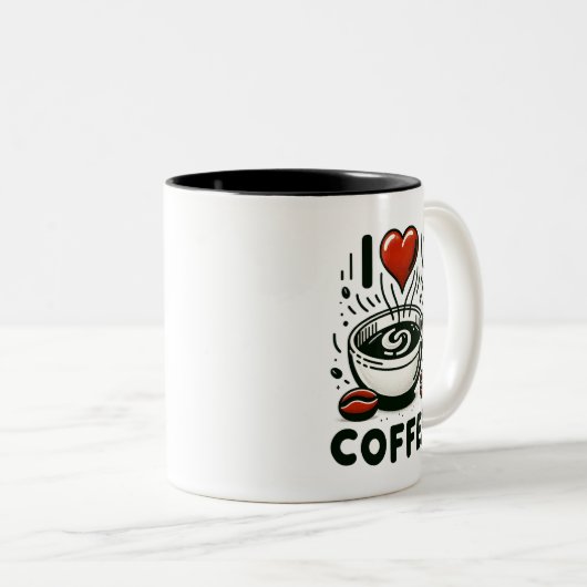 Liebe für Kaffee - Enthusiasten Zweifarbige Tasse (VorderseiteRechts)