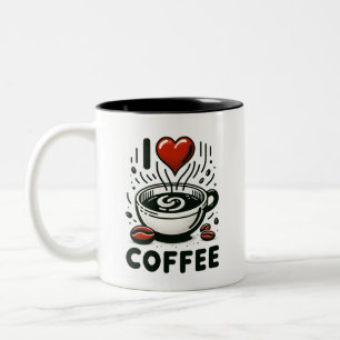 Liebe für Kaffee - Enthusiasten Zweifarbige Tasse