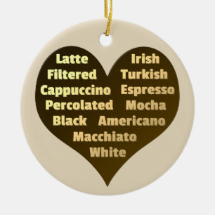 Liebe für Kaffee Keramik Ornament