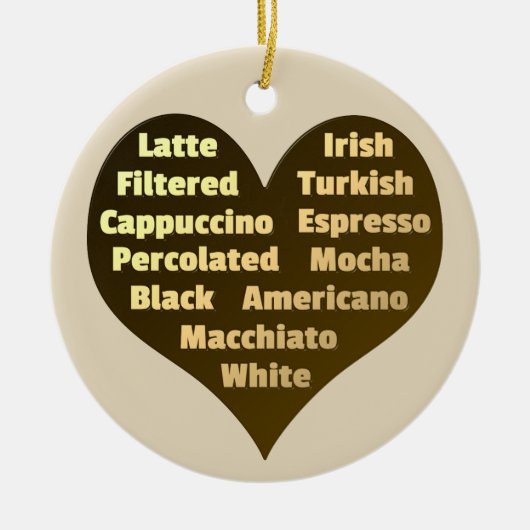 Liebe für Kaffee Keramik Ornament (Vorne)