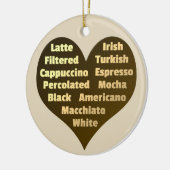 Liebe für Kaffee Keramik Ornament (Links)