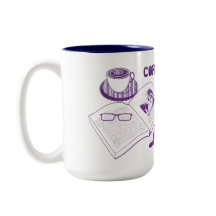 Liebe für Kaffee und Bücher Lesen der Tasse