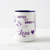 Liebe für Kaffee und Bücher Lesen der Tasse (Mittel)