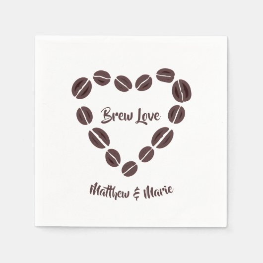 Liebe für Kaffeebesen Serviette (Vorderseite)
