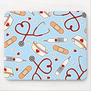 Liebe für Krankenpflege Blau Mousepad