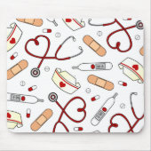 Liebe für Krankenschwester weiß Mousepad (Vorne)