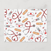 Liebe für Krankenschwester - Weißer Hintergrund Postkarte (Vorderseite)