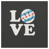 Liebe für lächelnde Flagge Chicagos Stoff (Nahaufnahme)