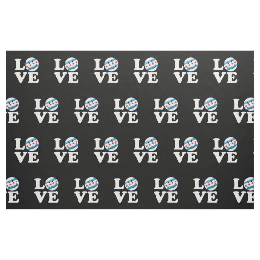 Liebe für lächelnde Flagge Chicagos Stoff (Fat Quarter (45,7 x 55,9 cm))
