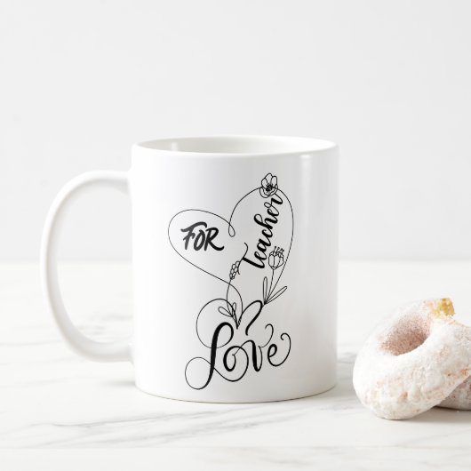 LIEBE FÜR LEHRER personalisierte Geschenke anwesen Kaffeetasse (Mit Donut)