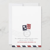 Liebe für Luftpost Briefmarke Einladung Hochzeit (Rückseite)