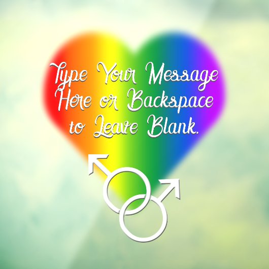 Liebe für männliche Gay Pride-Decal-Regenbogen Fensteraufkleber (Blatt 3)