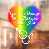 Liebe für männliche Gay Pride-Decal-Regenbogen Fensteraufkleber (Blatt 2)