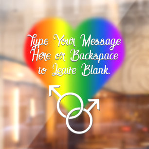 Liebe für männliche Gay Pride-Decal-Regenbogen Fensteraufkleber