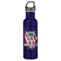 Liebe für mein Amerika - Wasserflasche
