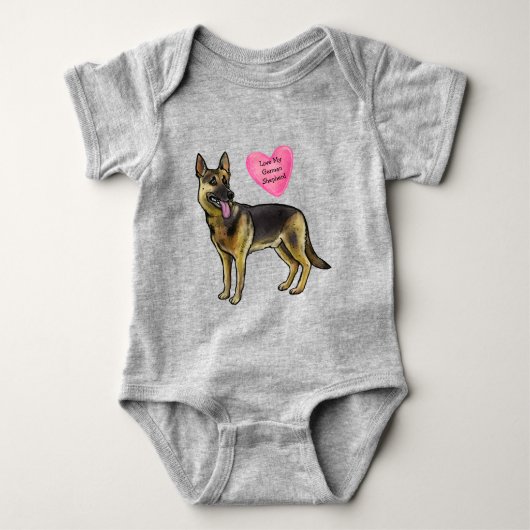 Liebe für meinen deutschen Schäferhund Baby Strampler (Vorderseite)