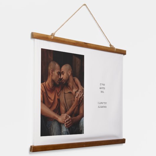 Liebe für moderne Schreibmaschinen mit benutzerdef Wandteppich Mit Holzrahmen (Gewinkelt)