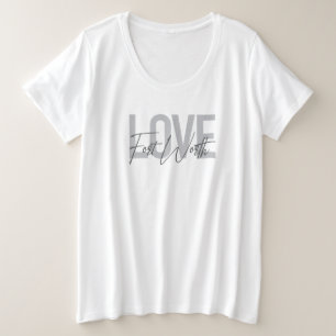 Liebe für modernes, einfaches, urbanes cooles Desi Große Größe T-Shirt