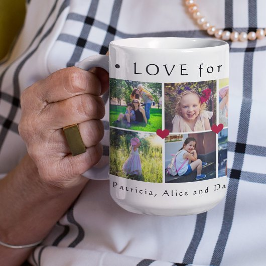 Liebe für Oma Multi-Foto einfache niedliche Herzen Kaffeetasse