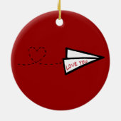 Liebe für Papierflugzeuge Keramik Ornament (Hinten)