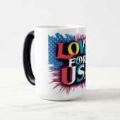 "Liebe für Patriotische Tasse der USA" (Vorderseite Links)