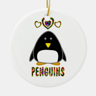 Liebe für Penguins Keramikornament