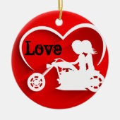 LIEBE für personalisierte Motorradfahren Keramik Ornament (Vorne)
