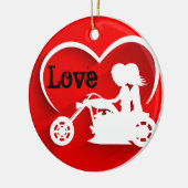 LIEBE für personalisierte Motorradfahren Keramik Ornament (Links)