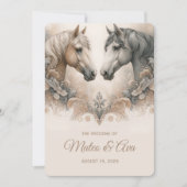 Liebe für Pferde Einladung zum Hochzeitsfeiern (Vorderseite)