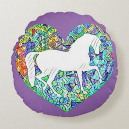 Liebe für Pferde Rundes Kissen