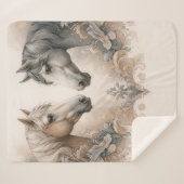 Liebe für Pferde Sherpa Blanket Sherpadecke (Vorderseite (Horizontal))