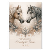 Liebe für Pferdehochzeiten Tischnummer (Vorderseite)