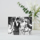 Liebe für Pinselskripte dank Schwarzweiß-Foto Postkarte (Stehend Vorderseite)