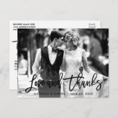 Liebe für Pinselskripte dank Schwarzweiß-Foto Postkarte (Vorne/Hinten)