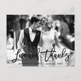 Liebe für Pinselskripte dank Schwarzweiß-Foto Postkarte