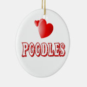 Liebe für Pudel Keramik Ornament (Rechts)