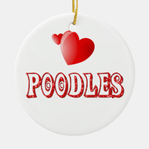 Liebe für Pudel Keramik Ornament