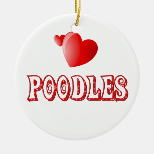 Liebe für Pudel Keramik Ornament (Vorne)