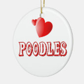 Liebe für Pudel Keramik Ornament (Links)