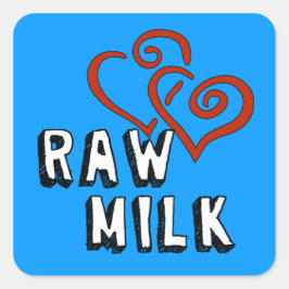 Liebe für Rohmilch Quadratischer Aufkleber