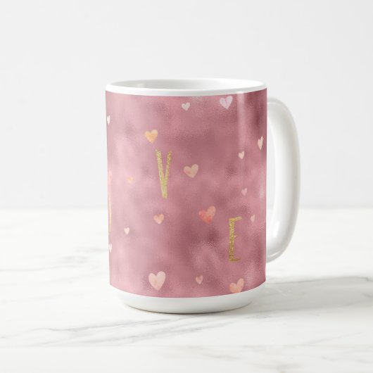 Liebe für Rosa Glam Kaffeetasse (VorderseiteRechts)