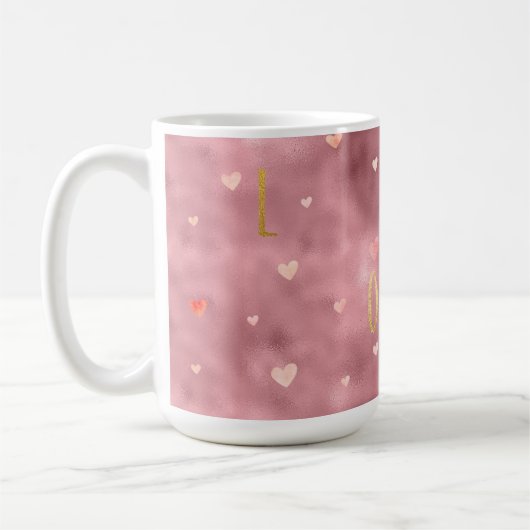 Liebe für Rosa Glam Kaffeetasse (Links)