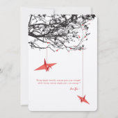 Liebe für Rot-Papier-Krane-Anführungszeichen für a Einladung (Vorderseite)