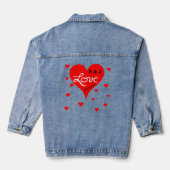 Liebe für Rotes Herz Jeansjacke (Rückseite)