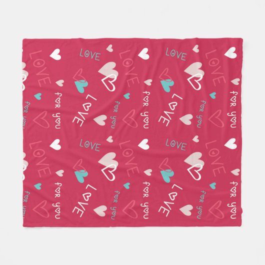 Liebe für Sie Fleecedecke (Vorderseite (Horizontal))
