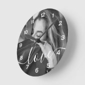 Liebe für Skripts mit benutzerdefiniertem Foto Runde Wanduhr (Winkel)