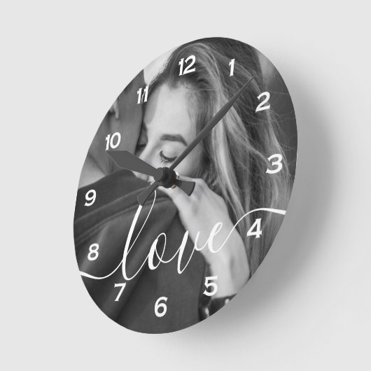 Liebe für Skripts mit benutzerdefiniertem Foto Runde Wanduhr (Winkel)