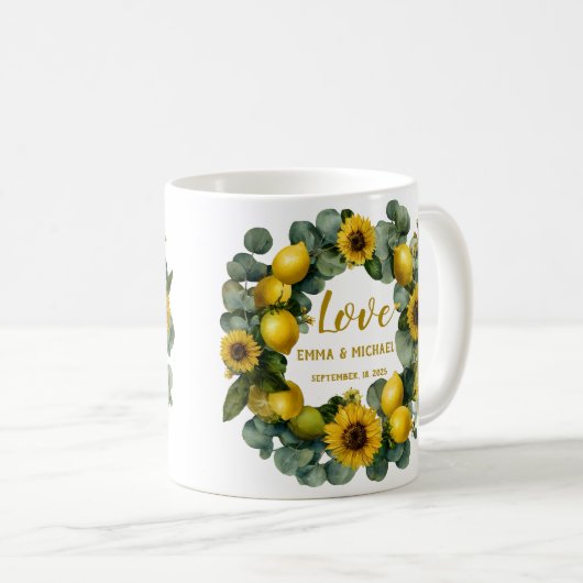 Liebe für Sonnenblumen Kaffeetasse (VorderseiteRechts)
