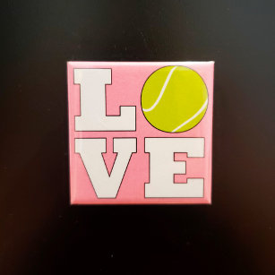 Liebe für Tennis-Spieler mit eigenem Farbenmagnet Magnet